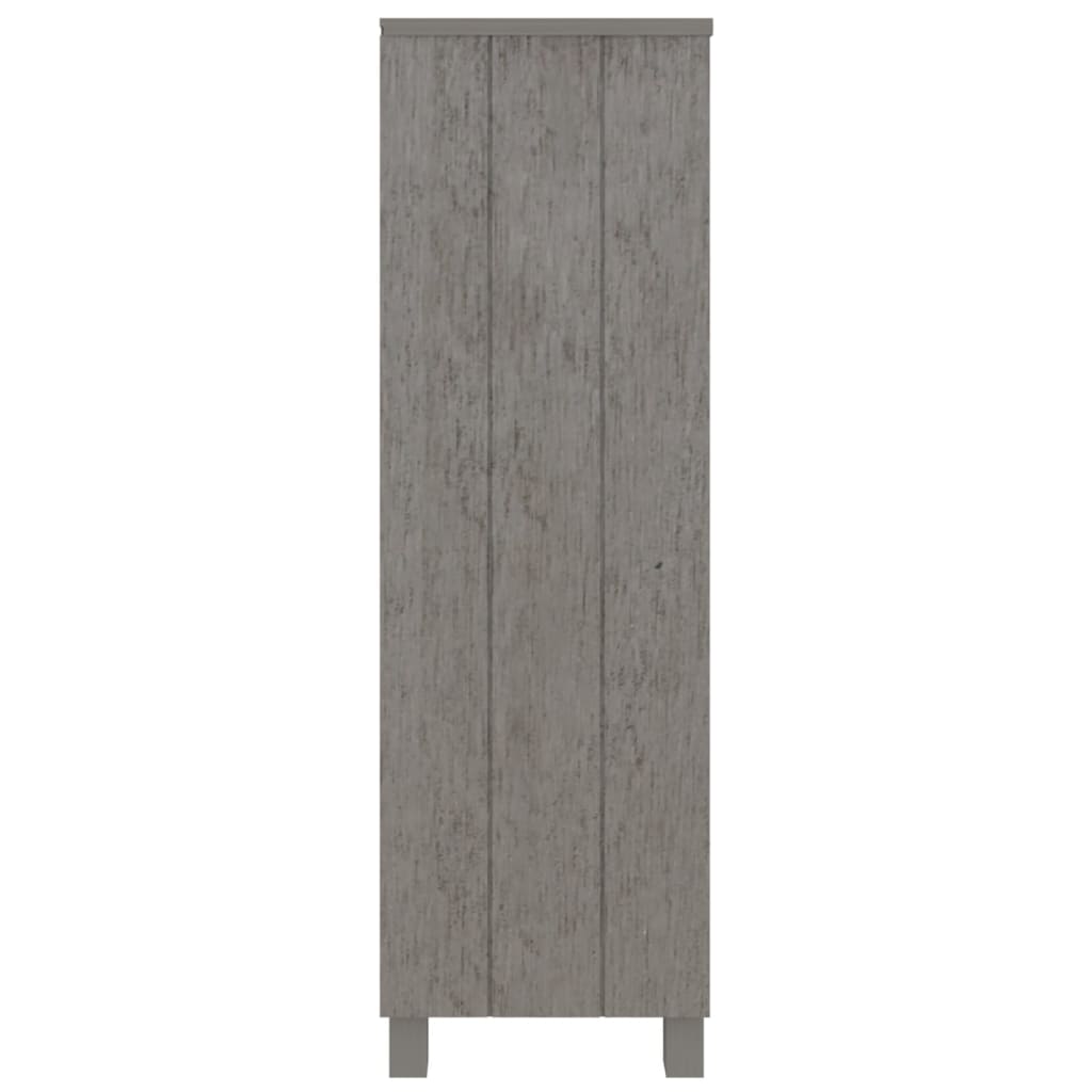 vidaXL Bücherschrank HAMAR Hellgrau 85x35x112 cm Massivholz Kiefer