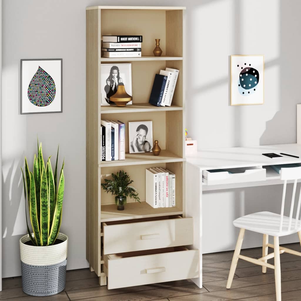 vidaXL Buffet haut HAMAR Marron miel 60x35x180 cm Pin massif