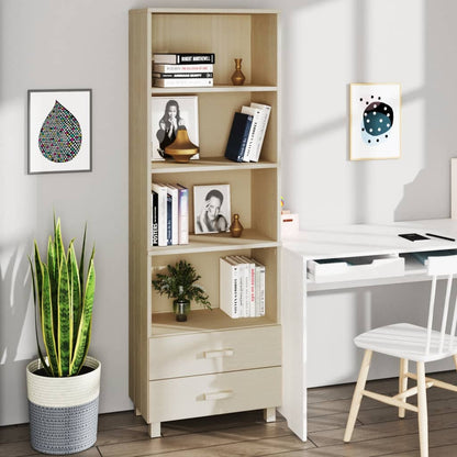 vidaXL Buffet haut HAMAR Marron miel 60x35x180 cm Pin massif