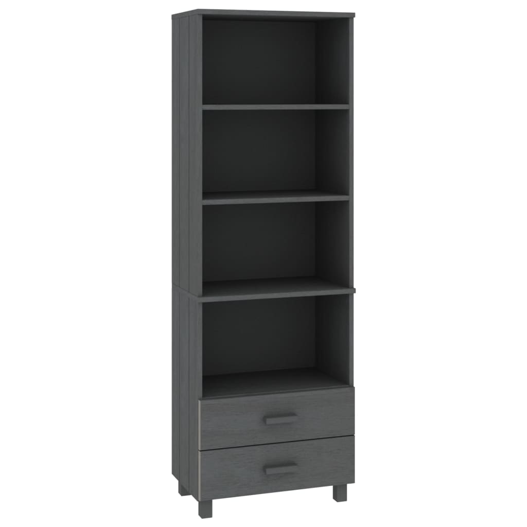 vidaXL Highboard HAMAR Gris foncé 60x35x180 cm Bois de pin massif