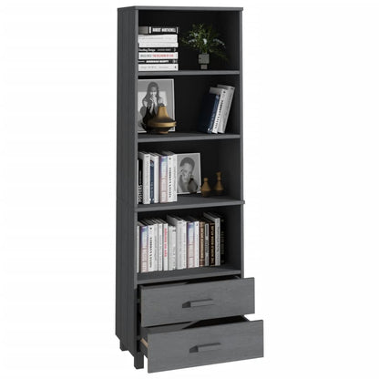 vidaXL Highboard HAMAR Gris foncé 60x35x180 cm Bois de pin massif