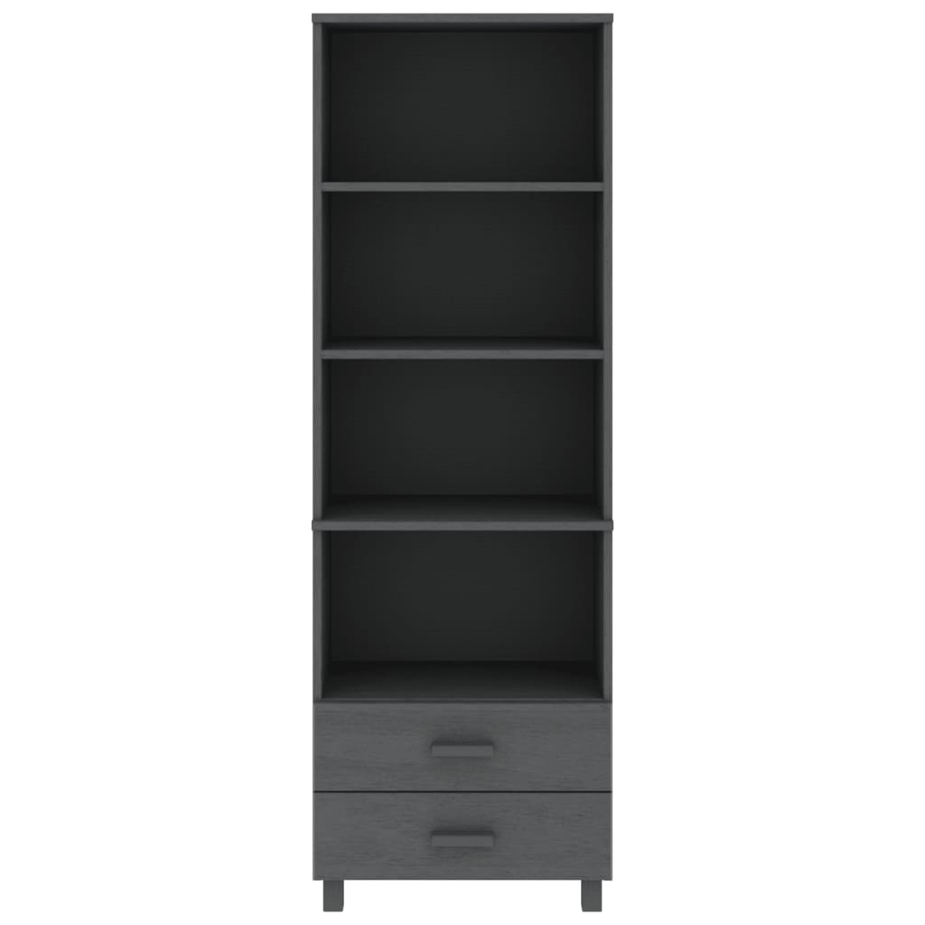 vidaXL Highboard HAMAR Gris foncé 60x35x180 cm Bois de pin massif