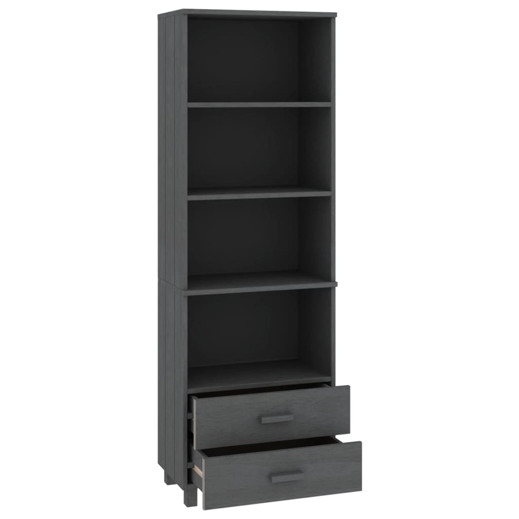 vidaXL Highboard HAMAR Gris foncé 60x35x180 cm Bois de pin massif