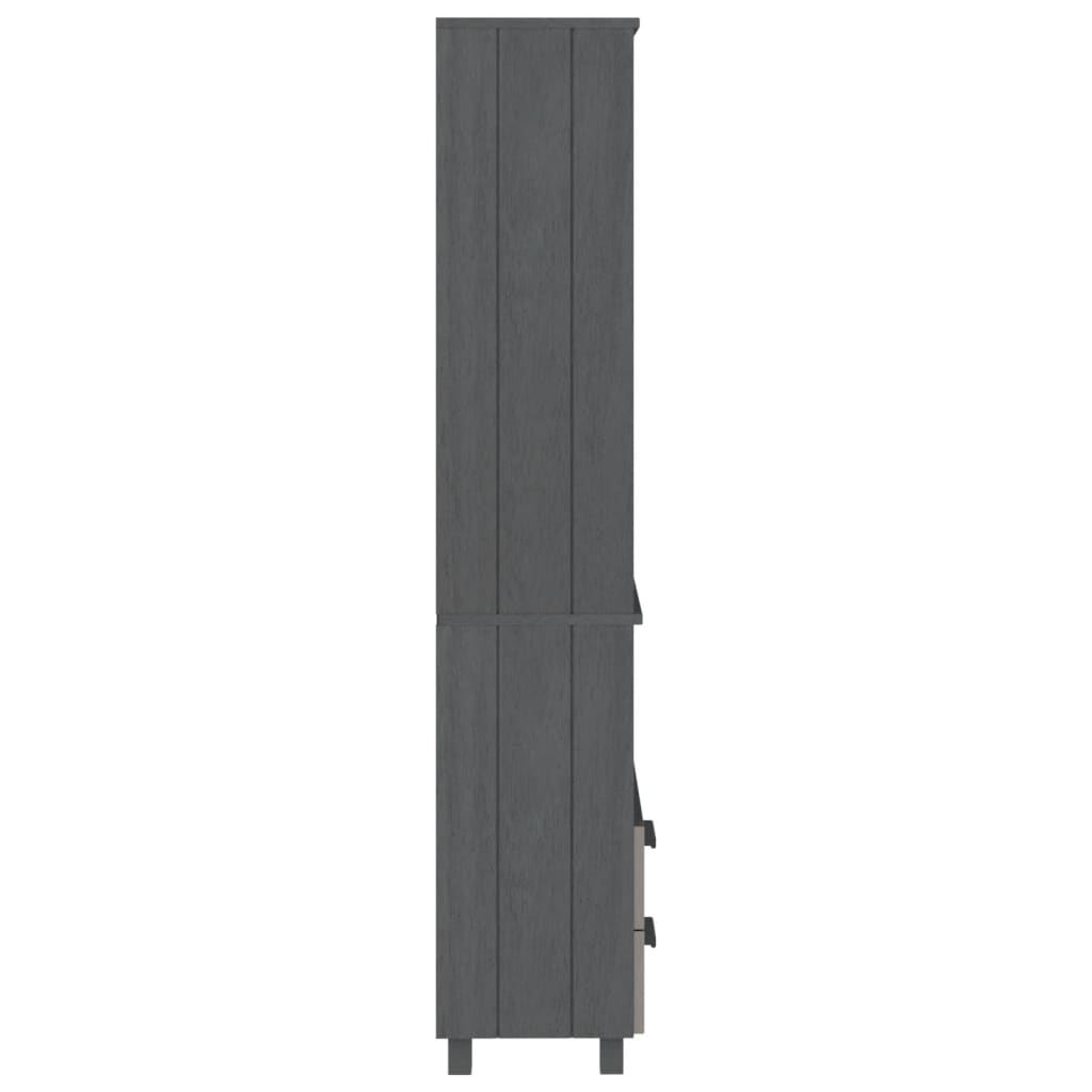vidaXL Highboard HAMAR Gris foncé 60x35x180 cm Bois de pin massif