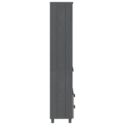 vidaXL Highboard HAMAR Gris foncé 60x35x180 cm Bois de pin massif