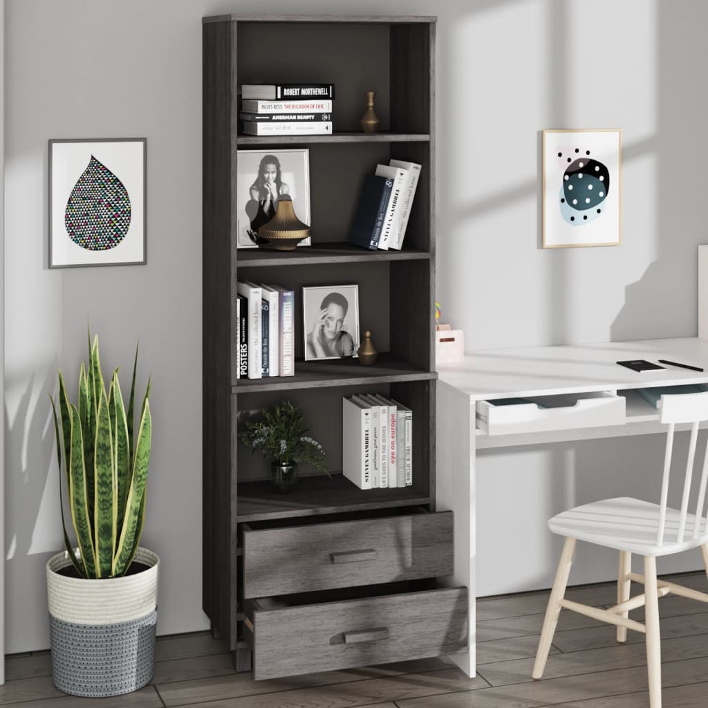 vidaXL bahut haut HAMAR gris clair 60x35x180 cm pin massif