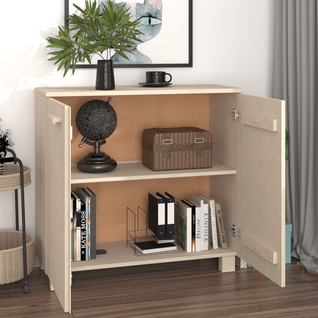 vidaXL Bahut HAMAR Marron miel 85x35x80 cm Bois de pin massif