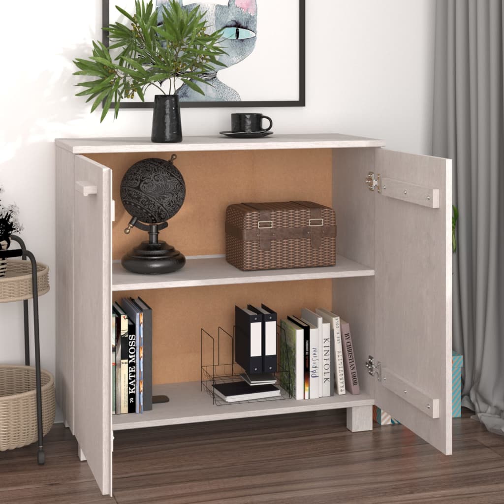 vidaXL Buffet HAMAR Blanc 85x35x80 cm Bois de pin massif