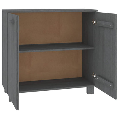 vidaXL Commode HAMAR Gris foncé 85x35x80 cm Pin massif