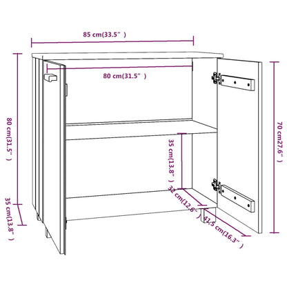 vidaXL Commode HAMAR Gris foncé 85x35x80 cm Pin massif