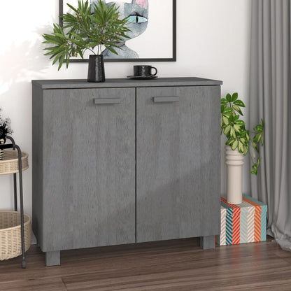 vidaXL Commode HAMAR Gris foncé 85x35x80 cm Pin massif