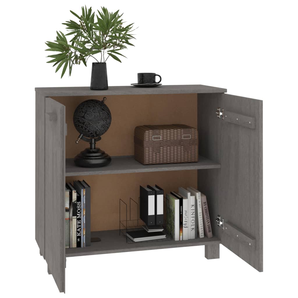 vidaXL Buffet HAMAR Gris clair 85x35x80 cm Bois de pin massif