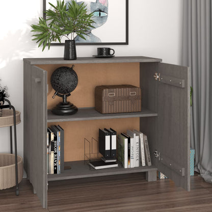 vidaXL Buffet HAMAR Gris clair 85x35x80 cm Bois de pin massif