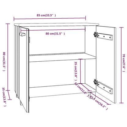 vidaXL Buffet HAMAR Gris clair 85x35x80 cm Bois de pin massif