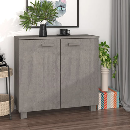 vidaXL Buffet HAMAR Gris clair 85x35x80 cm Bois de pin massif