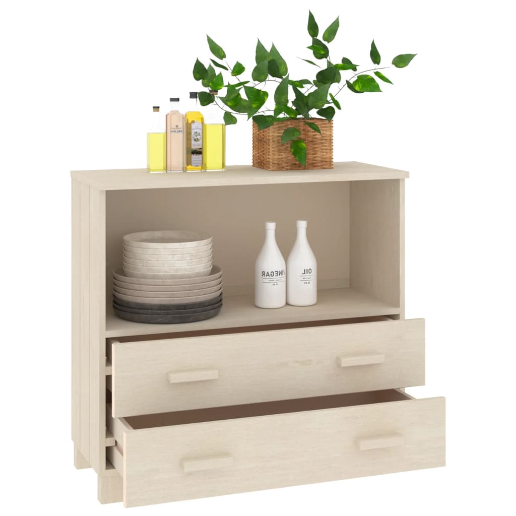vidaXL Bahut HAMAR Marron miel 85x35x80 cm Bois de pin massif