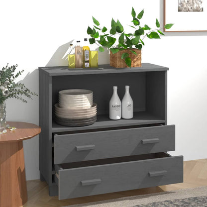 vidaXL Commode HAMAR Gris foncé 85x35x80 cm Pin massif