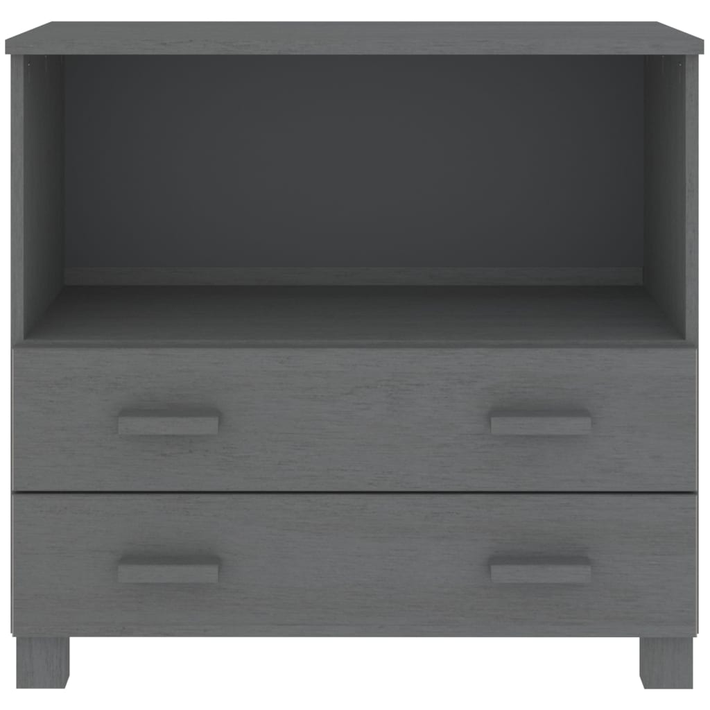 vidaXL Commode HAMAR Gris foncé 85x35x80 cm Pin massif