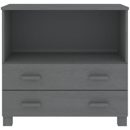 vidaXL Commode HAMAR Gris foncé 85x35x80 cm Pin massif