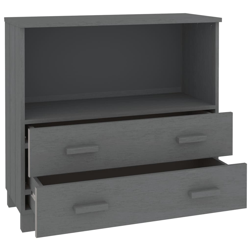 vidaXL Commode HAMAR Gris foncé 85x35x80 cm Pin massif