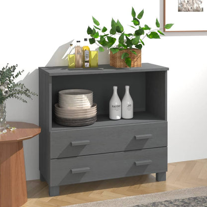 vidaXL Commode HAMAR Gris foncé 85x35x80 cm Pin massif