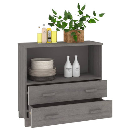 vidaXL Buffet HAMAR Gris clair 85x35x80 cm Bois de pin massif