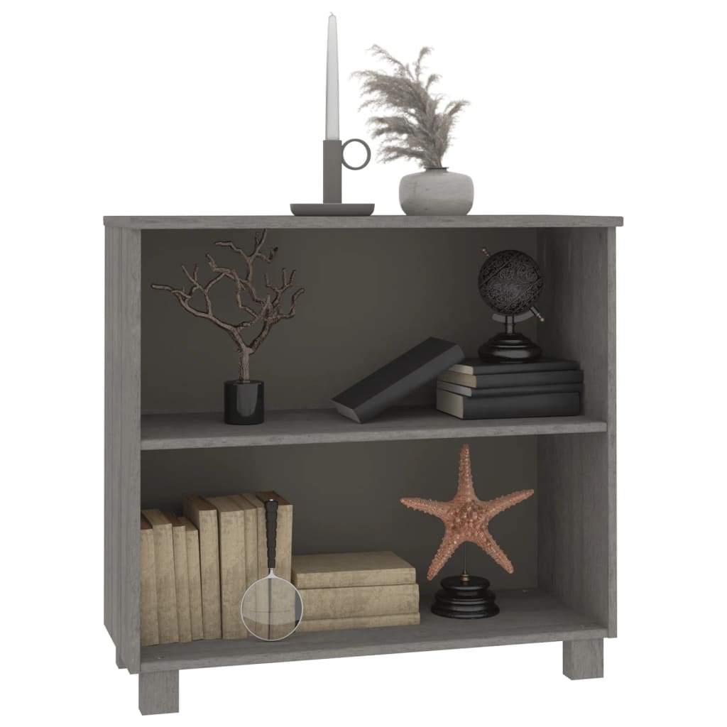 vidaXL Buffet HAMAR Gris clair 85x35x80 cm Bois de pin massif