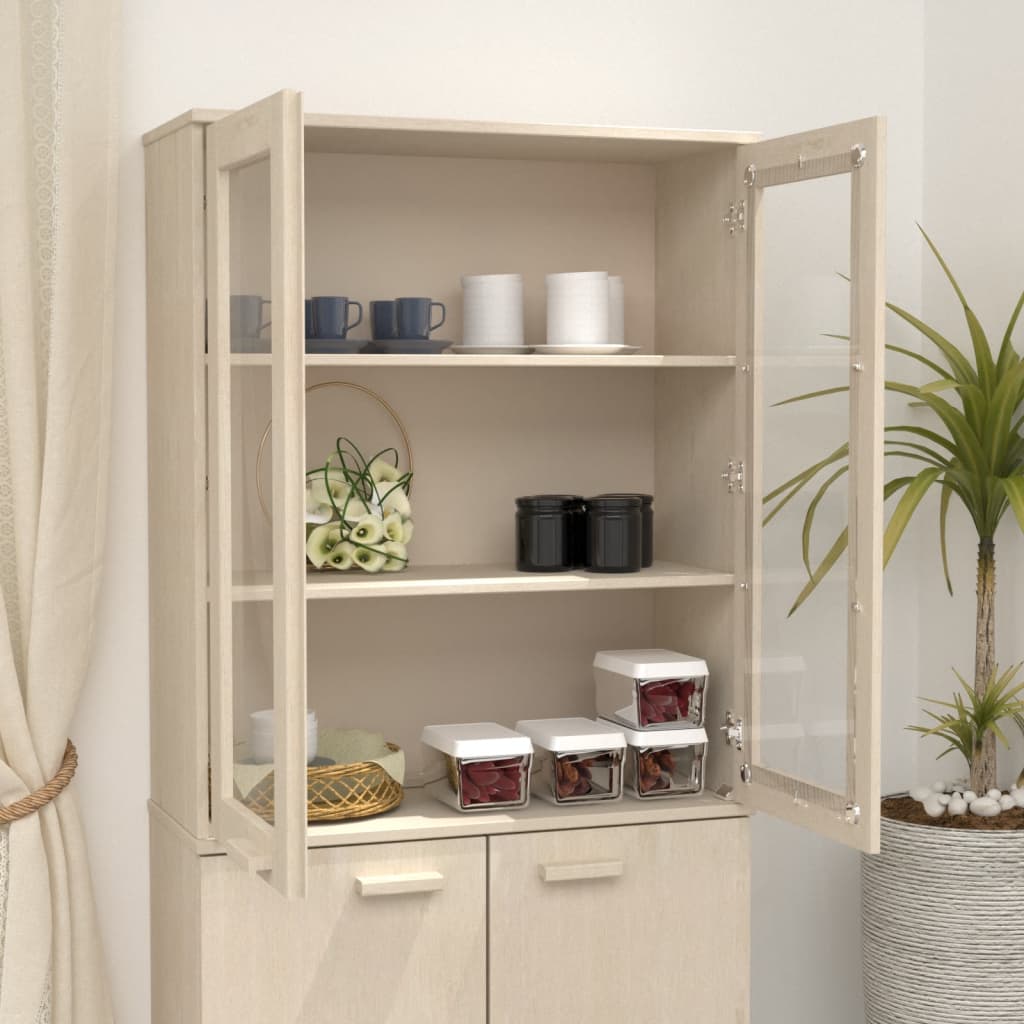 vidaXL Meuble haut HAMAR Marron miel 85x35x100 cm Bois massif