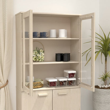 vidaXL Meuble haut HAMAR Marron miel 85x35x100 cm Bois massif