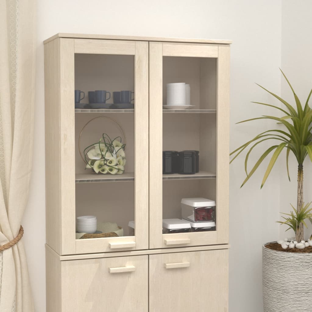 vidaXL Meuble haut HAMAR Marron miel 85x35x100 cm Bois massif
