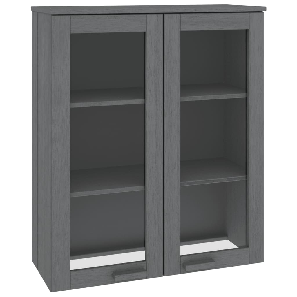 vidaXL Élément haut de vaisselier HAMAR gris foncé 85x35x100 cm bois massif