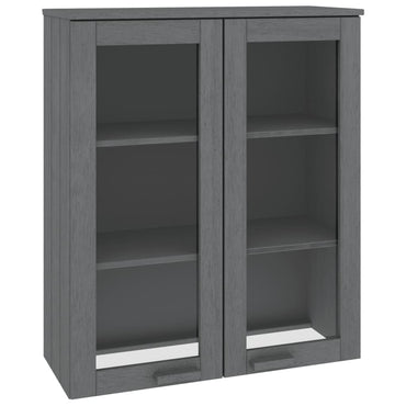vidaXL Élément haut de vaisselier HAMAR gris foncé 85x35x100 cm bois massif