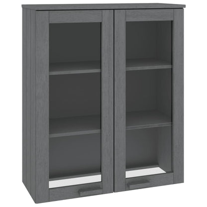 vidaXL Élément haut de vaisselier HAMAR gris foncé 85x35x100 cm bois massif