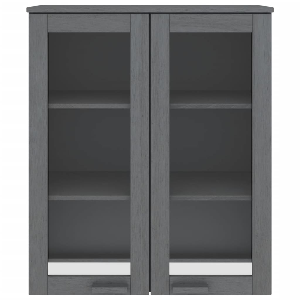 vidaXL Élément haut de vaisselier HAMAR gris foncé 85x35x100 cm bois massif