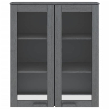 vidaXL Élément haut de vaisselier HAMAR gris foncé 85x35x100 cm bois massif