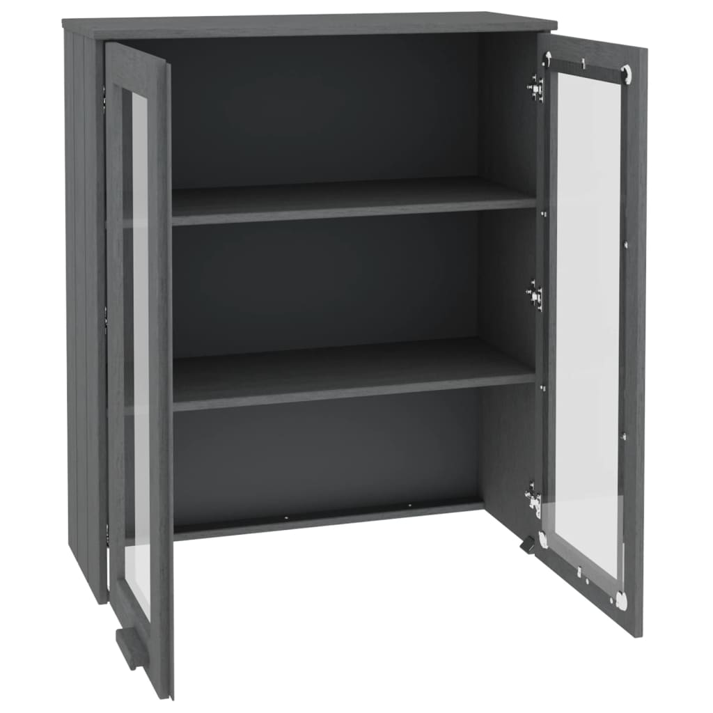vidaXL Élément haut de vaisselier HAMAR gris foncé 85x35x100 cm bois massif