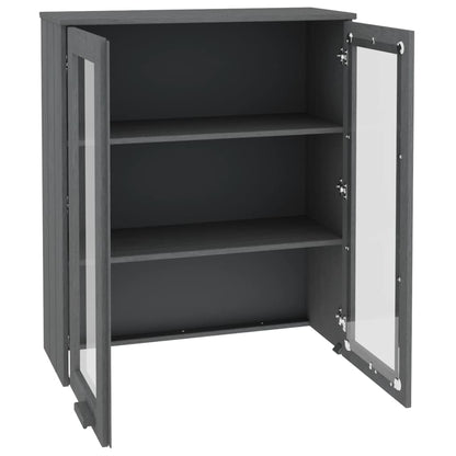 vidaXL Élément haut de vaisselier HAMAR gris foncé 85x35x100 cm bois massif