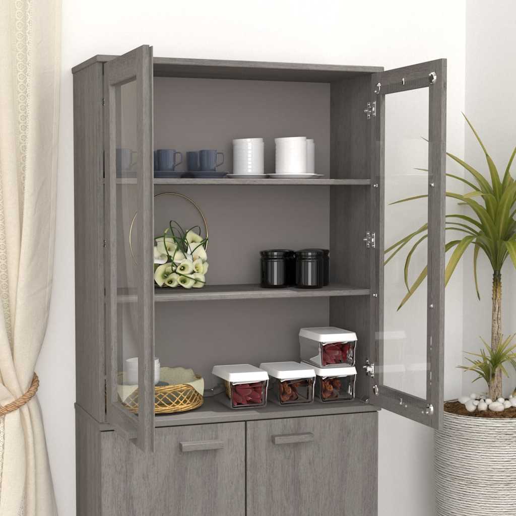 Dessus de buffet HAMAR gris clair vidaXL 85x35x100 cm bois massif