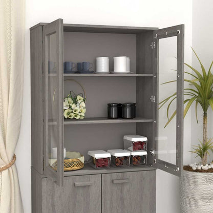 Dessus de buffet HAMAR gris clair vidaXL 85x35x100 cm bois massif