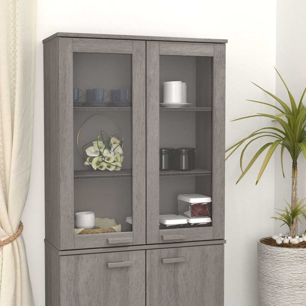 Dessus de buffet HAMAR gris clair vidaXL 85x35x100 cm bois massif