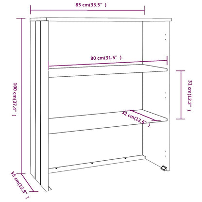 vidaXL Élément haut de bahut HAMAR blanc 85x35x100 cm bois massif