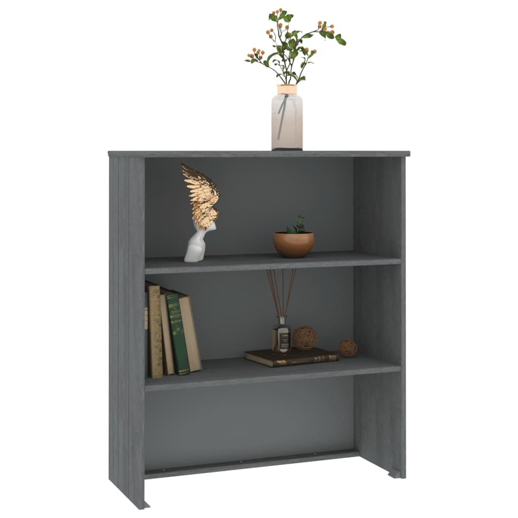vidaXL Élément haut de vaisselier HAMAR gris foncé 85x35x100 cm bois massif