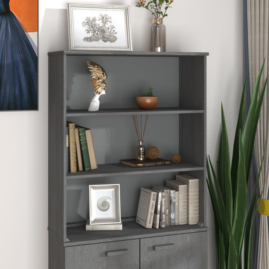 vidaXL Élément haut de vaisselier HAMAR gris foncé 85x35x100 cm bois massif