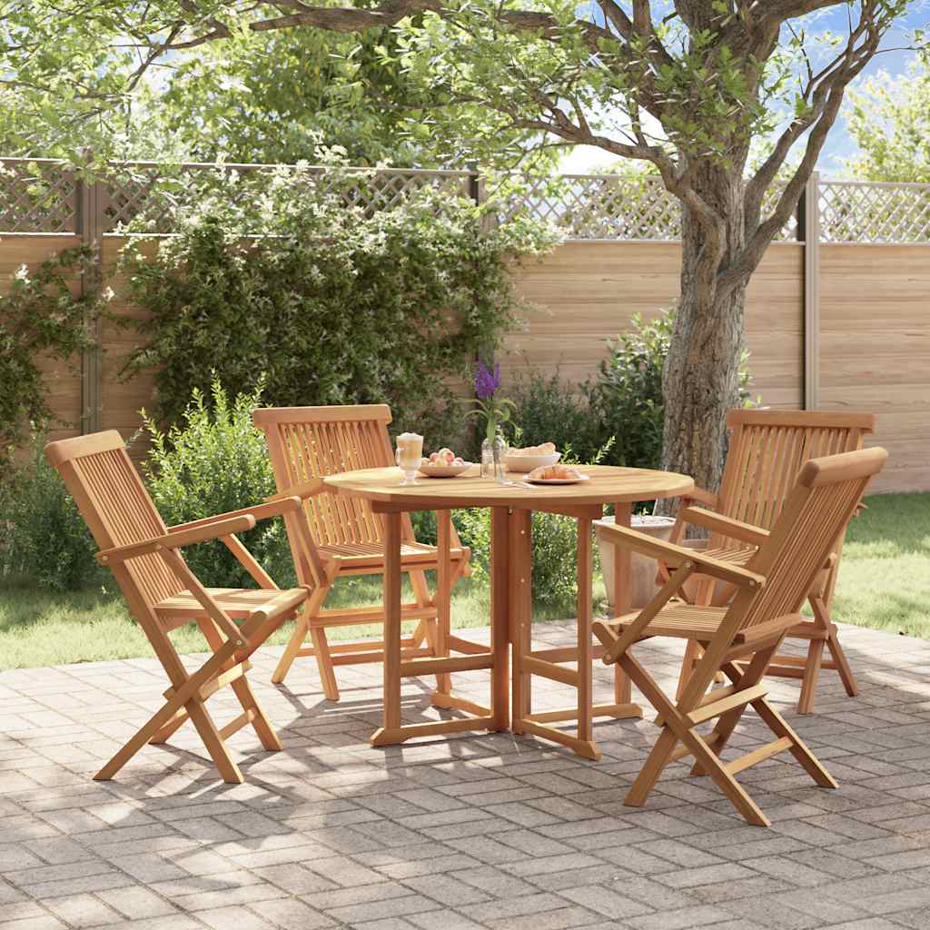 vidaXL 5-tlg. Garten-Essgruppe Klappbar Massivholz Teak