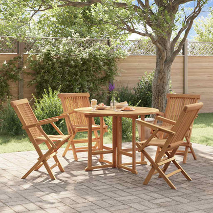 vidaXL 5-tlg. Garten-Essgruppe Klappbar Massivholz Teak