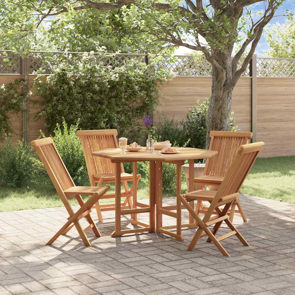 vidaXL 5-tlg. Garten-Essgruppe Klappbar Massivholz Teak