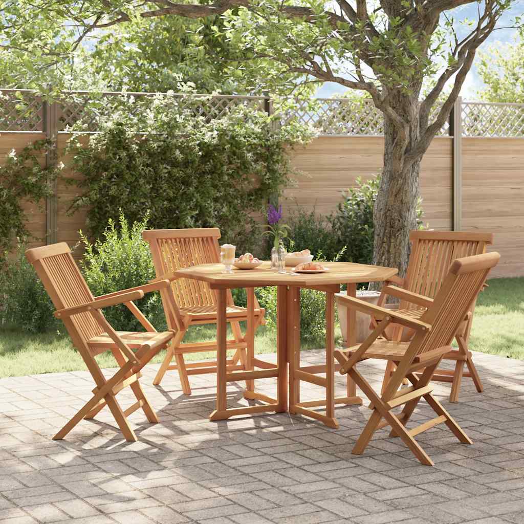 vidaXL 5-tlg. Garten-Essgruppe Klappbar Massivholz Teak