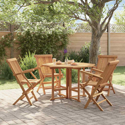 vidaXL 5-tlg. Garten-Essgruppe Klappbar Massivholz Teak