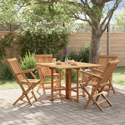 vidaXL 5-tlg. Garten-Essgruppe Klappbar Massivholz Teak