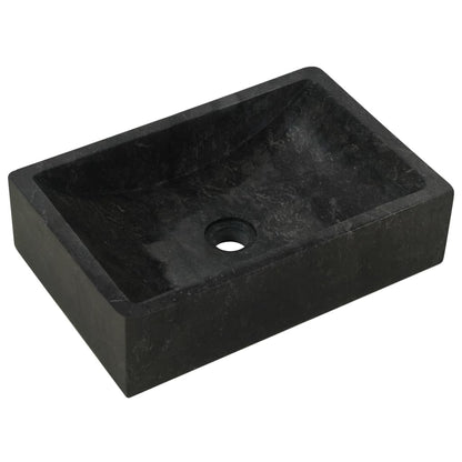 vidaXL Waschtisch mit Schwarzen Marmorbecken Massivholz Teak